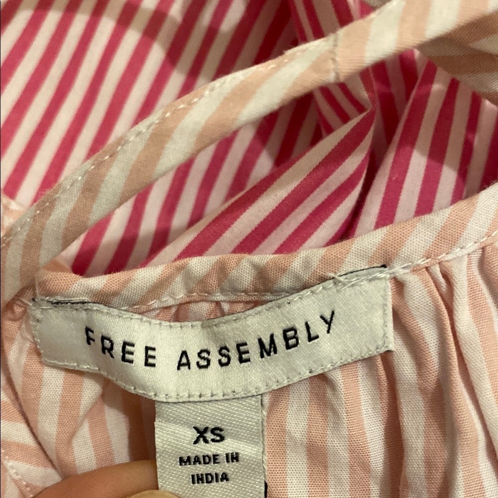 FREE ASSEMBLY Pink Tiered Midi Sundress with Spaghetti Straps. Size Xs - Picture 8 of 13